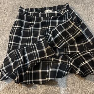 Altar'd State Plaid Asymmetrical Skirt in Black and White